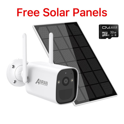 ANRAN 1296P Solar Panels Κάμερα μπαταρίας 2.4G Wifi Εξωτερική Επαναφορτιζόμενη Μπαταρία PIR Ασφάλεια Αναβοσβήνει Συναγερμός Ήχος IP66 Αδιάβροχο