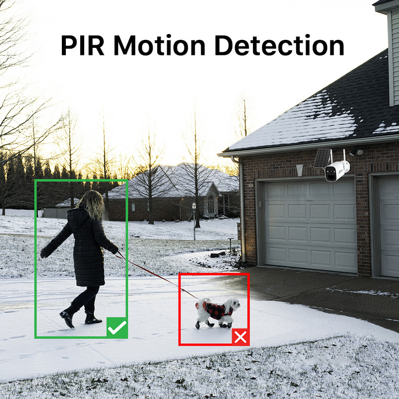ANRAN 1296P saulės kolektorių baterijos kamera 2.4G Wifi lauko įkraunama baterija PIR apsauga Mirksintis signalizacija Garsas IP66 Atsparus vandeniui