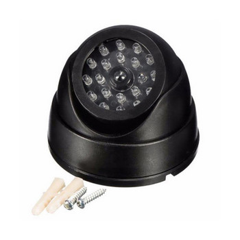 Симулационна камера за наблюдение Интелигентна вътрешна/външна водоустойчива фалшива CCTV фиктивна камера Червен LED охранителен мигащ домашен купол L J6Z2