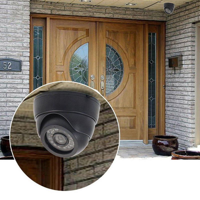 Imitacinė stebėjimo kamera išmanioji vidaus / lauko vandeniui atspari netikra CCTV kamera Raudona LED apsauga Mirksintis namų kupolas L J6Z2