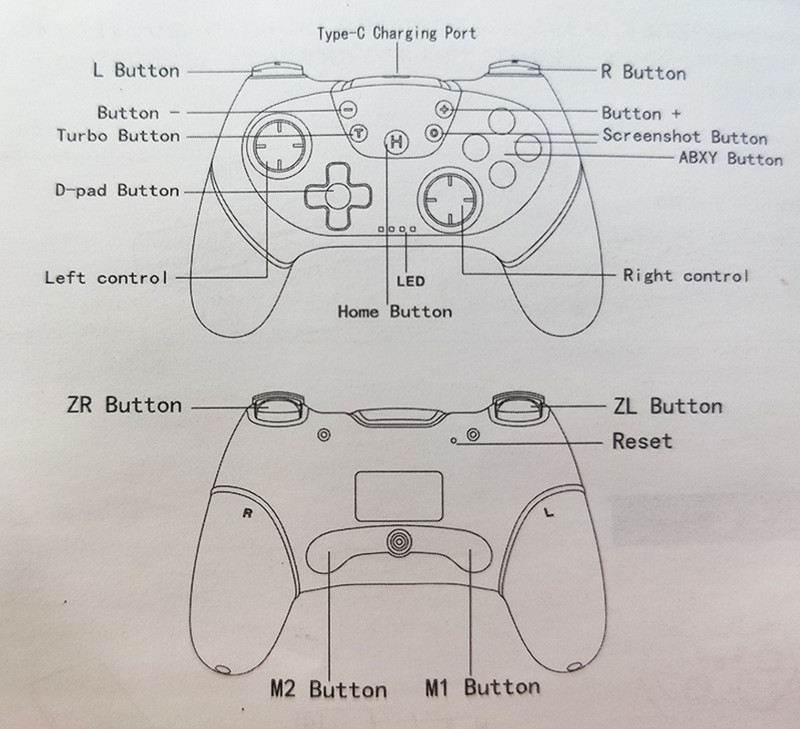 Atnaujintas su makroprogramavimo funkcija Wake up Function Su Bluetooth suderinamas belaidis žaidimų valdiklis, skirtas Switch Pro Lite Oled Gamepad
