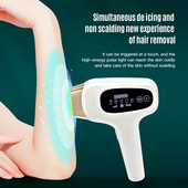 Ipl Ledo lazerinis epiliatorius plaukų šalinimas aušinamasis 8J-15J didelis ekranas 999999 blykstės Namų naudojimui skutimosi fotoepiliatorius