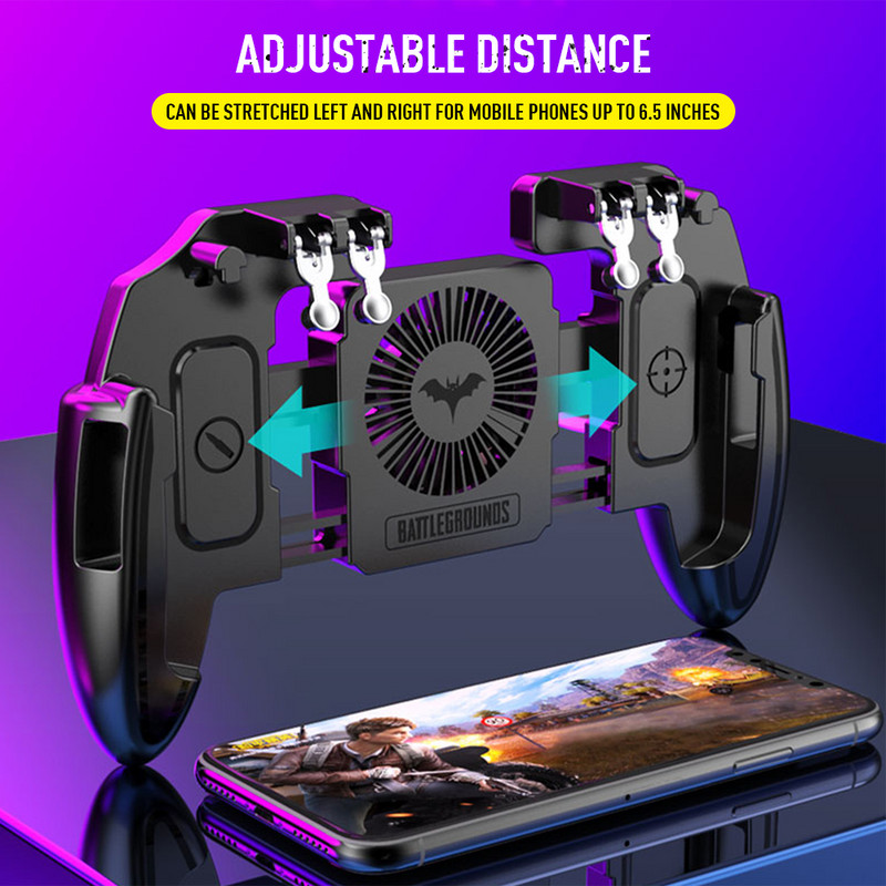 PUBG Mobile Joystick Controller L1R1 Trigger Gamepad COD iOS Android Six 6 Finger Call of Duty mobil játékvezérlő hűtőventilátorhoz