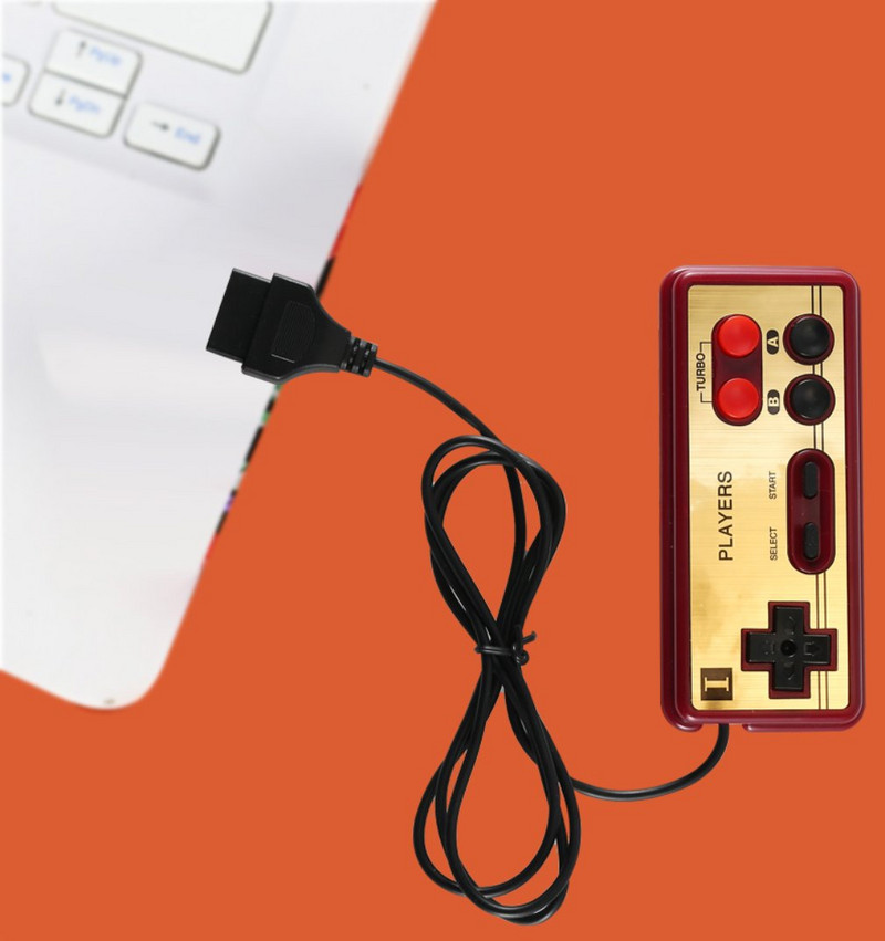 Nauja 15 kontaktų keturių mygtukų laidinė žaidimo rankena FC pagrindinio valdymo rankena atsarginė žaidimų valdiklio plastikinė rankena raudona ir balta mašina, skirta NES / FC