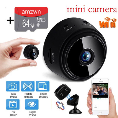 A9 1080P Wifi Mini kamera Namų apsauga P2P kamera Maža belaidė stebėjimo kamera naktinio matymo mini vaizdo kamera