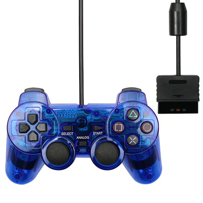 Кабелен контролер за PS2 Shock Remote за PlayStation 2 Console Controle за Sony PS1/PS2 Joypad Gamepad Mando за подарък за деца