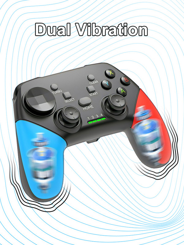 VILCORN 2.4G belaidis žaidimų pultelis, suderinamas su Nintendo Switch PC PS3 PS4 valdikliu, skirtas IOS Android mobiliojo telefono USB vairasvirtei