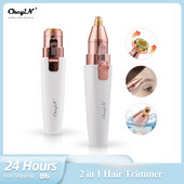 „CkeyiN“ antakių kirpimo priemonė patogi lūpų dažų dizaino nešiojama mini plaukų skustuvas LED šviesus plaukų šalinimo kirpimo priemonė, veido kūno plaukų kirpimo priemonė