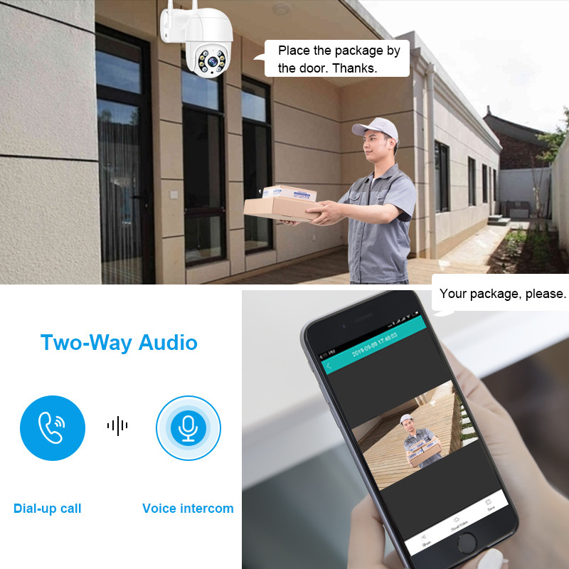 Smar Super HD 5MP 3MP belaidė PTZ kamera lauko H.265 automatinio sekimo WIFI IP kamera 4X skaitmeninio priartinimo AI žmogaus aptikimo ICSEE