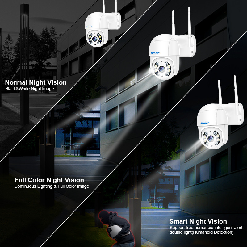 Smar Super HD 5MP 3MP belaidė PTZ kamera lauko H.265 automatinio sekimo WIFI IP kamera 4X skaitmeninio priartinimo AI žmogaus aptikimo ICSEE