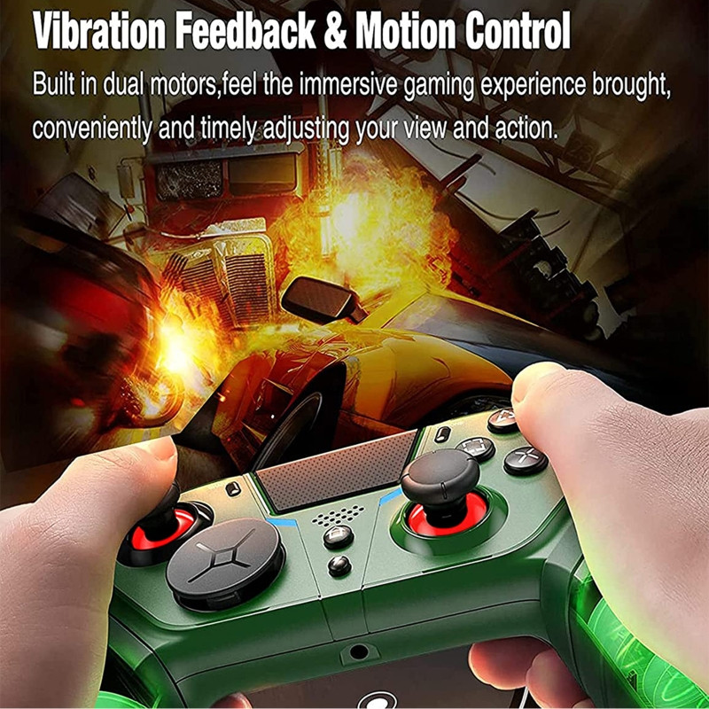 Belaidžio žaidimų valdiklio žaidimų pulto vairasvirtė su 4x programuojamais atgaliniais mygtukais, skirta PS4 Elite / Slim / Pro konsolės palaikymo kompiuteriui