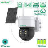 Vonkajšia solárna bezpečnostná kamera, SV3C Wifi dome kamera so solárnym panelom, bezdrôtový IP CCTV, nabíjateľná batéria 7800mA, ICSEE