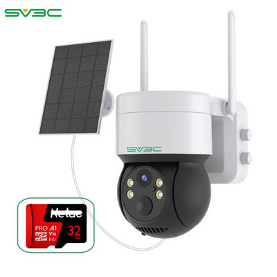 Vonkajšia solárna bezpečnostná kamera, SV3C Wifi dome kamera so solárnym panelom, bezdrôtový IP CCTV, nabíjateľná batéria 7800mA, ICSEE