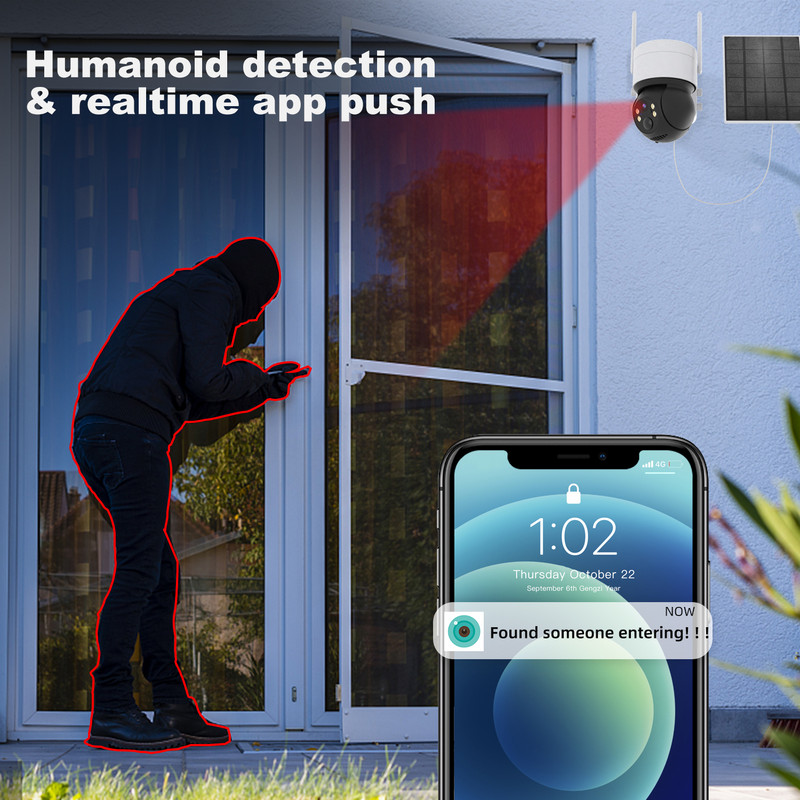 Vonkajšia solárna bezpečnostná kamera, SV3C Wifi dome kamera so solárnym panelom, bezdrôtový IP CCTV, nabíjateľná batéria 7800mA, ICSEE