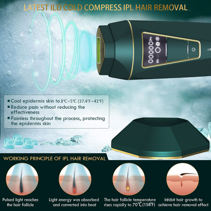 LESCOLTON Laser Hair Removal IPL Epilator για γυναίκες και άνδρες Αποτρίχωση με λέιζερ 400000 Flashes Permanent Hair Removal Device-T015C