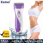 Kemei Hair Remover Lady Shaver Pažastų plaukų kirpimo priemonė moterims Belaidis epiliatorius Įkraunamas vandeniui atsparus bikinio skustuvas pažastims