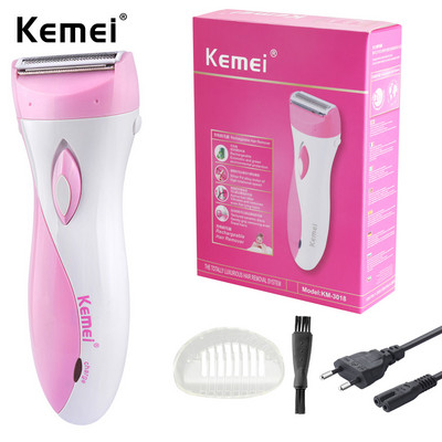Kemei Hair Remover Lady Shaver Pažastų plaukų kirpimo priemonė moterims Belaidis epiliatorius Įkraunamas vandeniui atsparus bikinio skustuvas pažastims