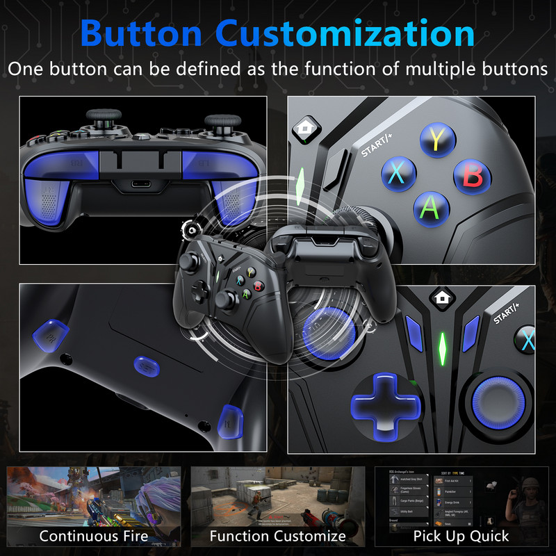 „Powtree 2.4G“ belaidis žaidimų pultelis, skirtas „Nintendo Switch Pro“ valdikliui PC TV dėžutė išmaniojo telefono vairasvirtės žaidimų pultelis