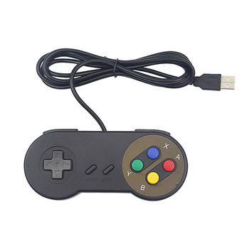 Ενσύρματο χειριστήριο παιχνιδιών USB Gamepad Retro Joypad Black Grey για υπολογιστή για NESPi 4 SUPERPi 4 Θήκη για Raspberry Pi 4 B