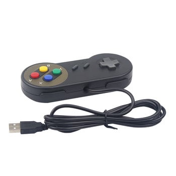 Ενσύρματο χειριστήριο παιχνιδιών USB Gamepad Retro Joypad Black Grey για υπολογιστή για NESPi 4 SUPERPi 4 Θήκη για Raspberry Pi 4 B