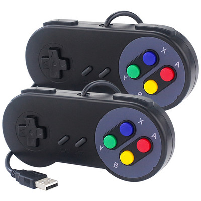 Juhtmega USB-mängukontrolleri mängupult Retro Joypad mustad hallid mängupuldid arvutile NESPi 4 SUPERPi 4 ümbris Raspberry Pi 4 B jaoks