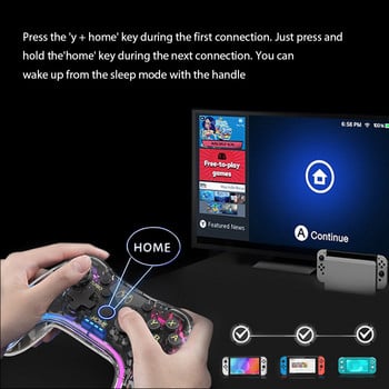 Безжични RGB геймпади за видеоигри за Nintendo Switch Pro/Switch Lite/Switch OLED/Android/IOS/Windows PC/Mobile Controller