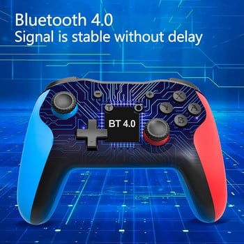 Прозрачен LED безжичен контролер BT 2.4G за Nintendo Switch Pro PC таблет PS3 Tesla Shock Джойстик Геймпад Конзола Игра