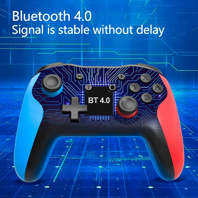 Skaidrus lED belaidis valdiklis BT 2.4G, skirtas Nintendo Switch Pro PC planšetiniam kompiuteriui PS3 Tesla Shock Joystick žaidimų pulto žaidimui