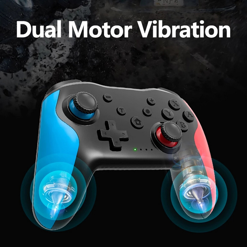 Skaidrus lED belaidis valdiklis BT 2.4G, skirtas Nintendo Switch Pro PC planšetiniam kompiuteriui PS3 Tesla Shock Joystick žaidimų pulto žaidimui