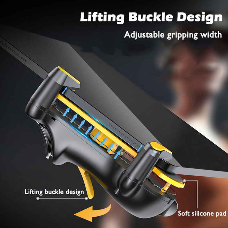 Šešių pirštų Ipad PUBG valdiklio talpa, reguliuojama mobiliųjų žaidimų rankenos priedai Trigger L1R1 mygtuko žaidimų pulto vairasvirtė