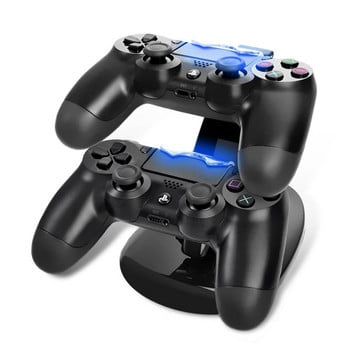 НОВ контролер Зарядно устройство Dock LED Dual USB PS4 Charging Stand Station Cradle for Playstation 4 PS4 / PS4 Pro /PS4 Slim Controller