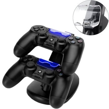 НОВ контролер Зарядно устройство Dock LED Dual USB PS4 Charging Stand Station Cradle for Playstation 4 PS4 / PS4 Pro /PS4 Slim Controller