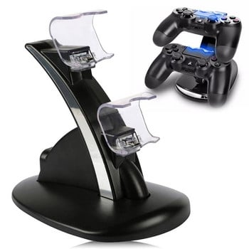 НОВ контролер Зарядно устройство Dock LED Dual USB PS4 Charging Stand Station Cradle for Playstation 4 PS4 / PS4 Pro /PS4 Slim Controller