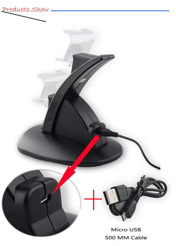 ΝΕΑ Βάση βάσης φόρτισης ελεγκτή LED Dual USB PS4 Charging Station Βάση για Playstation 4 PS4 / PS4 Pro / PS4 Slim Controller
