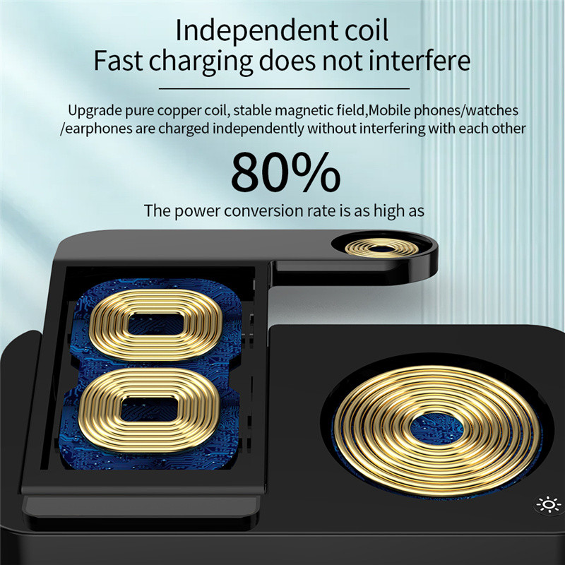 100 W 4-ühes juhtmevaba laadija alus iPhone'ile 14 13 12 11 X Apple Samsung Watch Airpods Pro IWatchi kiirlaadimisdokk