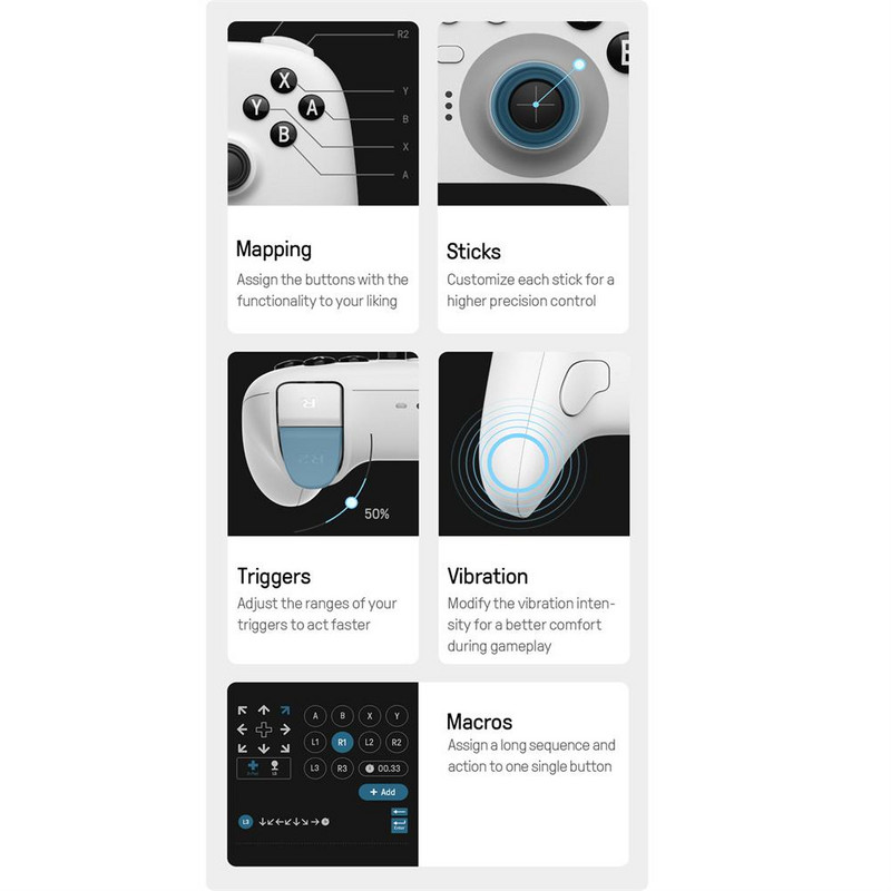 8bitdo Ultimate belaidis su Bluetooth suderinamas žaidimų valdiklis su įkrovimo doku, suderinamu su Nintendo Switch