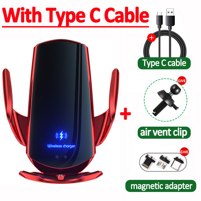 100 W automobilinis belaidis įkroviklis Magnetinis automobilinis telefono laikiklis skirtas iPhone 14 13 12 Samsung Xiaomi infraraudonųjų spindulių indukciniam greitam įkrovimui