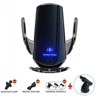 100W bezdrôtová nabíjačka do auta, magnetický automatický držiak na telefón do auta pre iPhone, Xiaomi, Samsung, infračervené indukčné rýchle nabíjanie