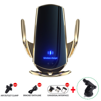 100W bezdrôtová nabíjačka do auta, magnetický automatický držiak na telefón do auta pre iPhone, Xiaomi, Samsung, infračervené indukčné rýchle nabíjanie