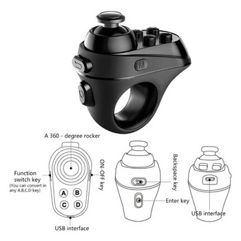 R1 Ring Bluetooth-съвместим 4.0 VR контролер за lOS за Android Безжичен геймпад Джойстик Дистанционно управление за игри MOCUTE 032