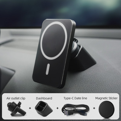 15 W mágneses vezeték nélküli autós töltőre szerelhető adszorbeálható telefon iPhone 14 13 12 Pro Max adszorpciós gyors vezeték nélküli töltő tartóhoz