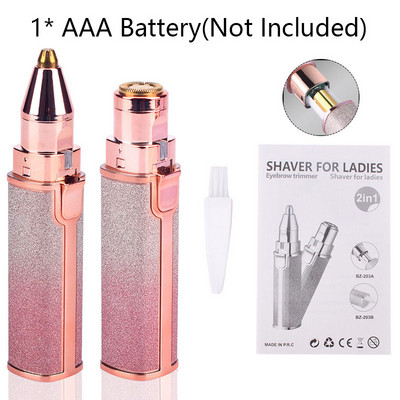Nou aparat de tuns electric 2 în 1 pentru sprâncene, machiaj, epilator pentru sprâncene, mini aparat de ras, aparat de ras pentru femei, aparat portabil de îndepărtare a părului facial pe corp