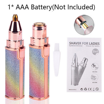 Nou aparat de tuns electric 2 în 1 pentru sprâncene, machiaj, epilator pentru sprâncene, mini aparat de ras, aparat de ras pentru femei, aparat portabil de îndepărtare a părului facial pe corp