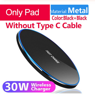 Ασύρματος φορτιστής Qi 30W για iPhone 14 13 12 11 Pro Xs Max Mini Xr Επαγωγική Γρήγορη ασύρματη επιφάνεια φόρτισης για Samsung S22 s8 s9 s10