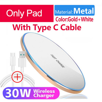 Ασύρματος φορτιστής Qi 30W για iPhone 14 13 12 11 Pro Xs Max Mini Xr Επαγωγική Γρήγορη ασύρματη επιφάνεια φόρτισης για Samsung S22 s8 s9 s10