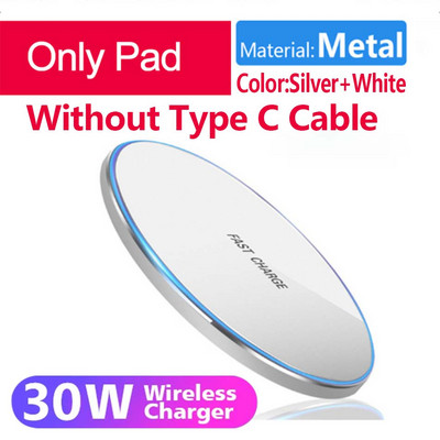 Ασύρματος φορτιστής Qi 30W για iPhone 14 13 12 11 Pro Xs Max Mini Xr Επαγωγική Γρήγορη ασύρματη επιφάνεια φόρτισης για Samsung S22 s8 s9 s10