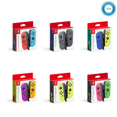 Pereche de controler Nintendo Joy-Con (L/R) - Roșu neon/Albastru/Galben/Violet/Portocaliu/Roz/Verde și Gri - Controlere Joycon pentru Switch