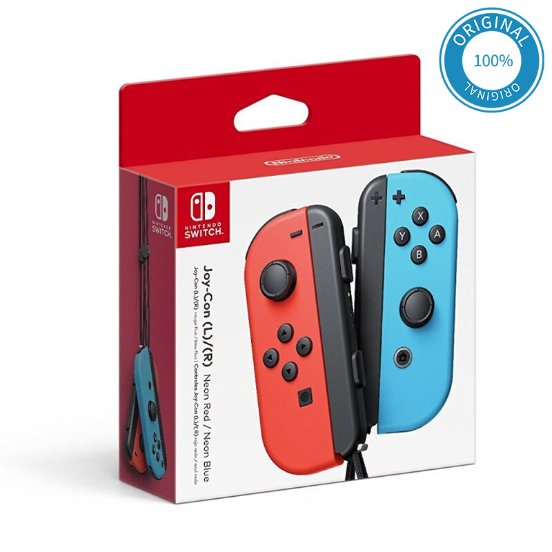 Pereche de controler Nintendo Joy-Con (L/R) - Roșu neon/Albastru/Galben/Violet/Portocaliu/Roz/Verde și Gri - Controlere Joycon pentru Switch