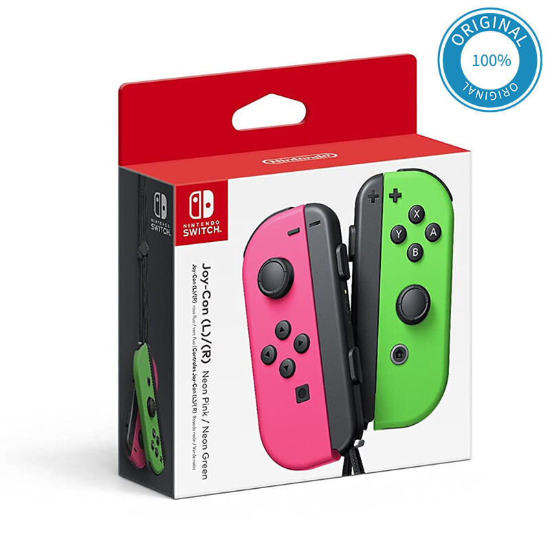 Pereche de controler Nintendo Joy-Con (L/R) - Roșu neon/Albastru/Galben/Violet/Portocaliu/Roz/Verde și Gri - Controlere Joycon pentru Switch