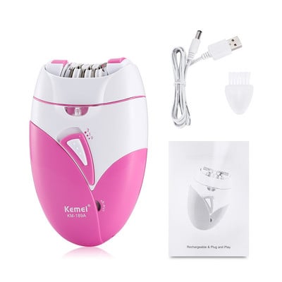 Epilator electric Kemei pentru îndepărtarea părului pentru femei pentru aparat de tuns cu încărcare USB Depilare corporală fără durere Aparat de bărbierit alimentat cu bikini F30